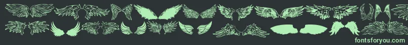 WingsOfWindTfb Font – Green Fonts on Black Background