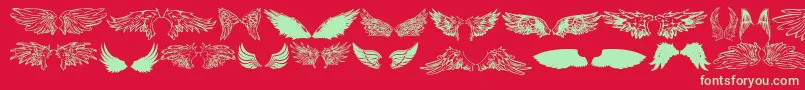 WingsOfWindTfb Font – Green Fonts on Red Background