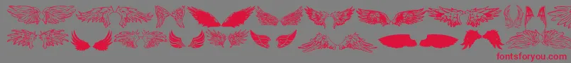 WingsOfWindTfb-fontti – punaiset fontit harmaalla taustalla