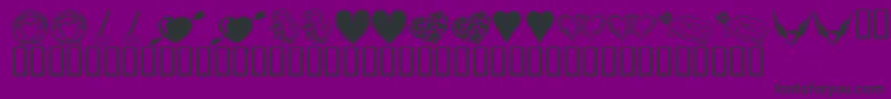 Weitere Informationen zur KrHeartily-Schriftart KrHeartily-Schriftart – Schwarze Schriften auf violettem Hintergrund