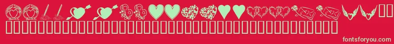 KrHeartily Font – Green Fonts on Red Background