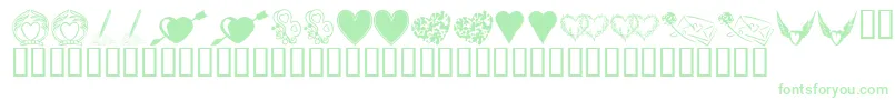 KrHeartily Font – Green Fonts on White Background