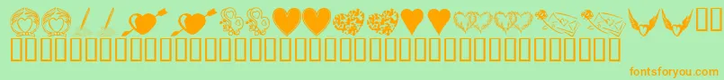 fuente KrHeartily – Fuentes Naranjas Sobre Fondo Verde