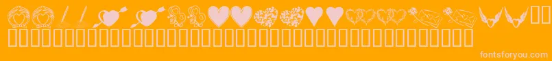 フォントKrHeartily – オレンジの背景にピンクのフォント