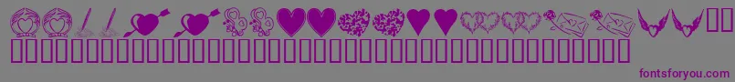 KrHeartily-Schriftart – Violette Schriften auf grauem Hintergrund