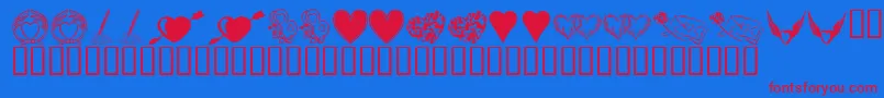 KrHeartily Font – Red Fonts on Blue Background