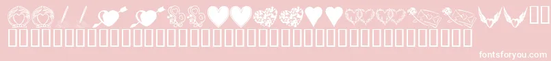 KrHeartily-Schriftart – Weiße Schriften auf rosa Hintergrund