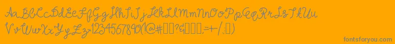 ProbablyYes-Schriftart – Graue Schriften auf orangefarbenem Hintergrund