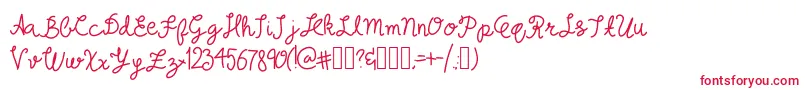 フォントProbablyYes – 白い背景に赤い文字