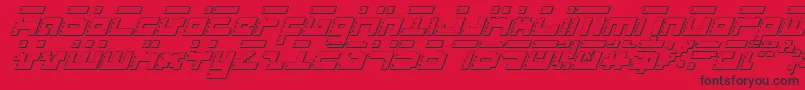 フォントRoidRageShadowItalic – 赤い背景に黒い文字