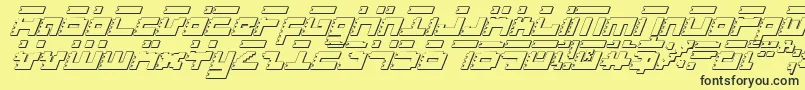 フォントRoidRageShadowItalic – 黒い文字の黄色い背景