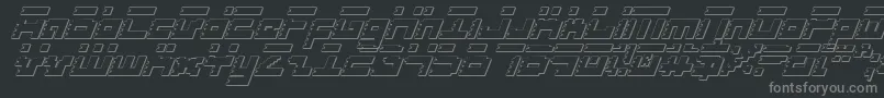 RoidRageShadowItalic-fontti – harmaat kirjasimet mustalla taustalla