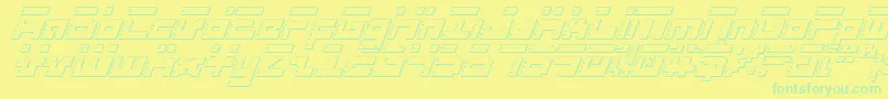 RoidRageShadowItalic Font – Green Fonts on Yellow Background
