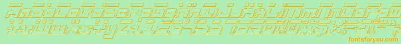RoidRageShadowItalic-Schriftart – Orangefarbene Schriften auf grünem Hintergrund