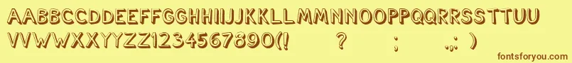 Cartoonish Font – Brown Fonts on Yellow Background