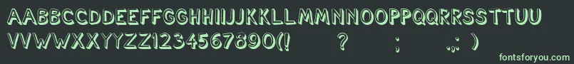 Cartoonish Font – Green Fonts on Black Background