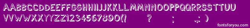 Cartoonish Font – White Fonts on Purple Background