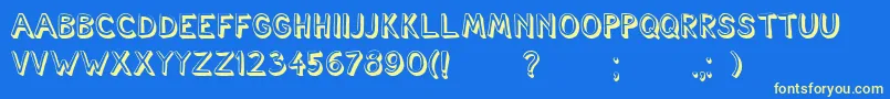 Cartoonish Font – Yellow Fonts on Blue Background