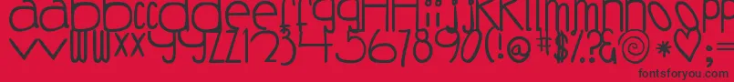 フォントDjbCoffeeShoppeBuzzed – 赤い背景に黒い文字