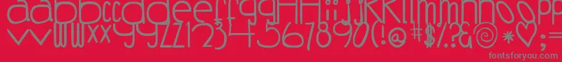 フォントDjbCoffeeShoppeBuzzed – 赤い背景に灰色の文字