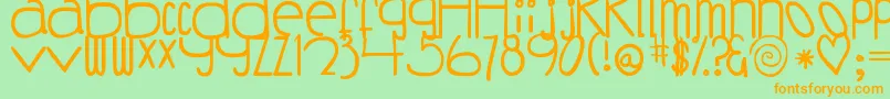 DjbCoffeeShoppeBuzzed Font – Orange Fonts on Green Background