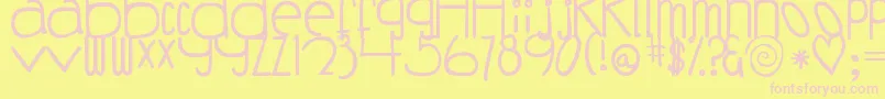 DjbCoffeeShoppeBuzzed Font – Pink Fonts on Yellow Background