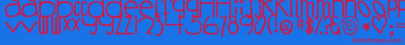 DjbCoffeeShoppeBuzzed Font – Red Fonts on Blue Background