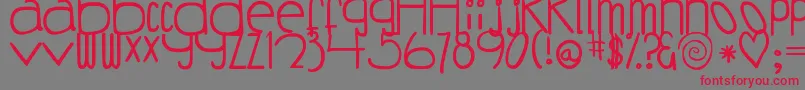 DjbCoffeeShoppeBuzzed-Schriftart – Rote Schriften auf grauem Hintergrund