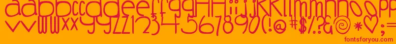 DjbCoffeeShoppeBuzzed Font – Red Fonts on Orange Background