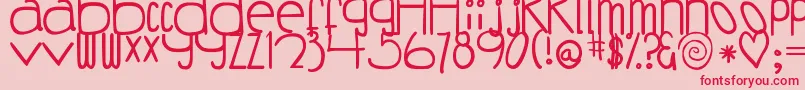 DjbCoffeeShoppeBuzzed-Schriftart – Rote Schriften auf rosa Hintergrund