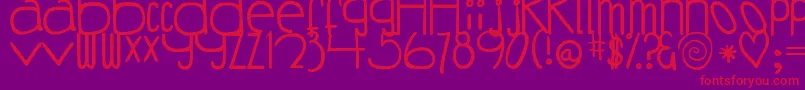 DjbCoffeeShoppeBuzzed Font – Red Fonts on Purple Background