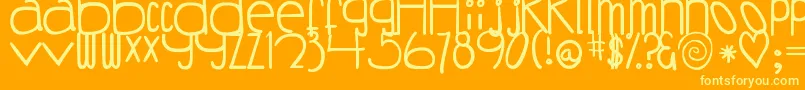 DjbCoffeeShoppeBuzzed Font – Yellow Fonts on Orange Background