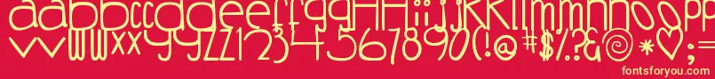 DjbCoffeeShoppeBuzzed Font – Yellow Fonts on Red Background