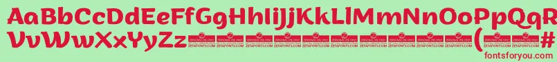 ArturoBoldTrial Font – Red Fonts on Green Background