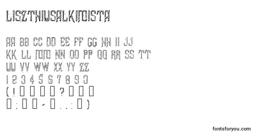 A fonte LiszthiusAlkimista – alfabeto, números, caracteres especiais