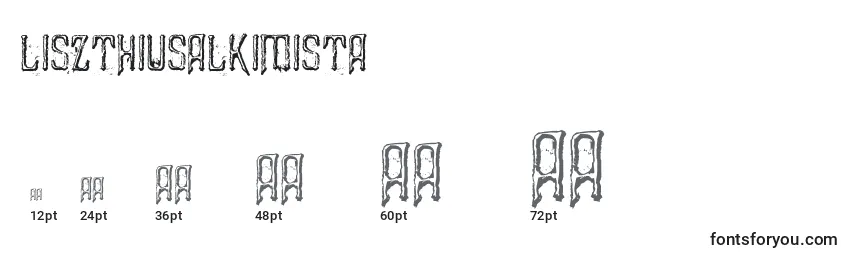 Размеры шрифта LiszthiusAlkimista