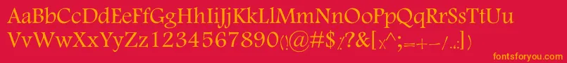 KTabassom Font – Orange Fonts on Red Background