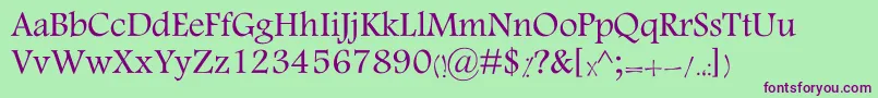 KTabassom Font – Purple Fonts on Green Background
