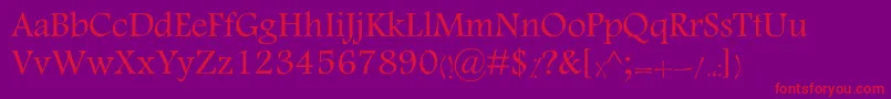 フォントKTabassom – 紫の背景に赤い文字