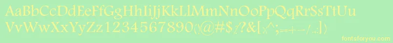 KTabassom Font – Yellow Fonts on Green Background