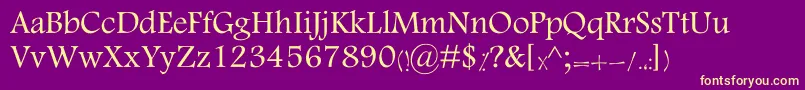 KTabassom Font – Yellow Fonts on Purple Background