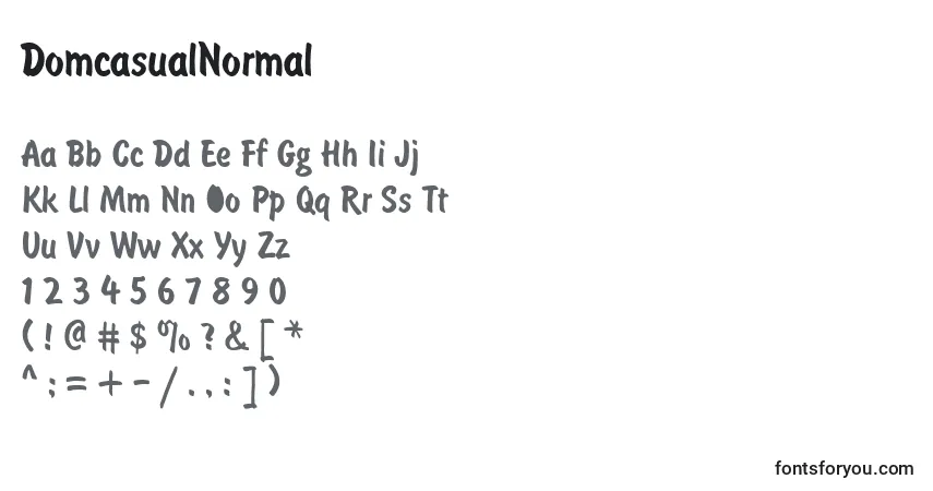 DomcasualNormal Font – alphabet, numbers, special characters