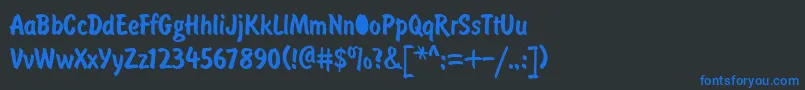 DomcasualNormal Font – Blue Fonts on Black Background