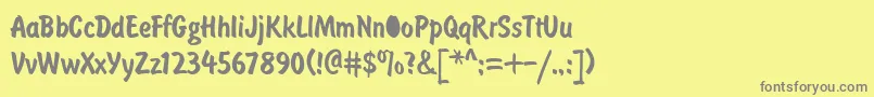 DomcasualNormal Font – Gray Fonts on Yellow Background