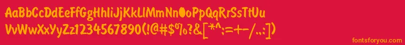 DomcasualNormal Font – Orange Fonts on Red Background