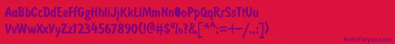 DomcasualNormal Font – Purple Fonts on Red Background