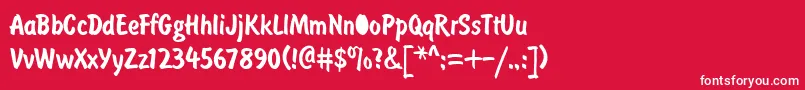 Шрифт DomcasualNormal – белые шрифты на красном фоне