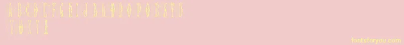 SajouFancyGothic-Schriftart – Gelbe Schriften auf rosa Hintergrund