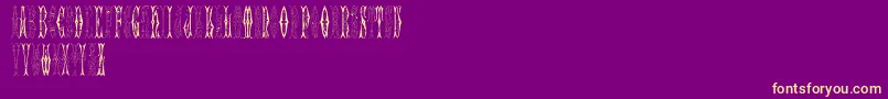 SajouFancyGothic-fontti – keltaiset fontit violetilla taustalla
