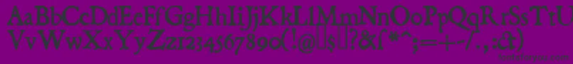 フォントDominica – 紫の背景に黒い文字
